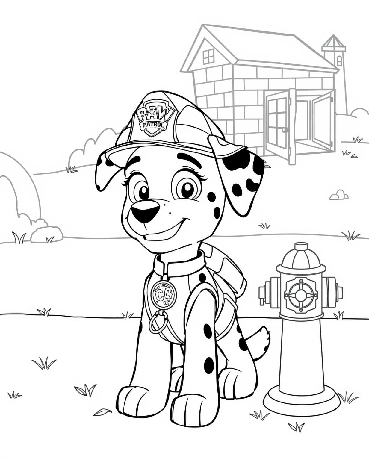 Marshall Paw Patrol Coloring Page