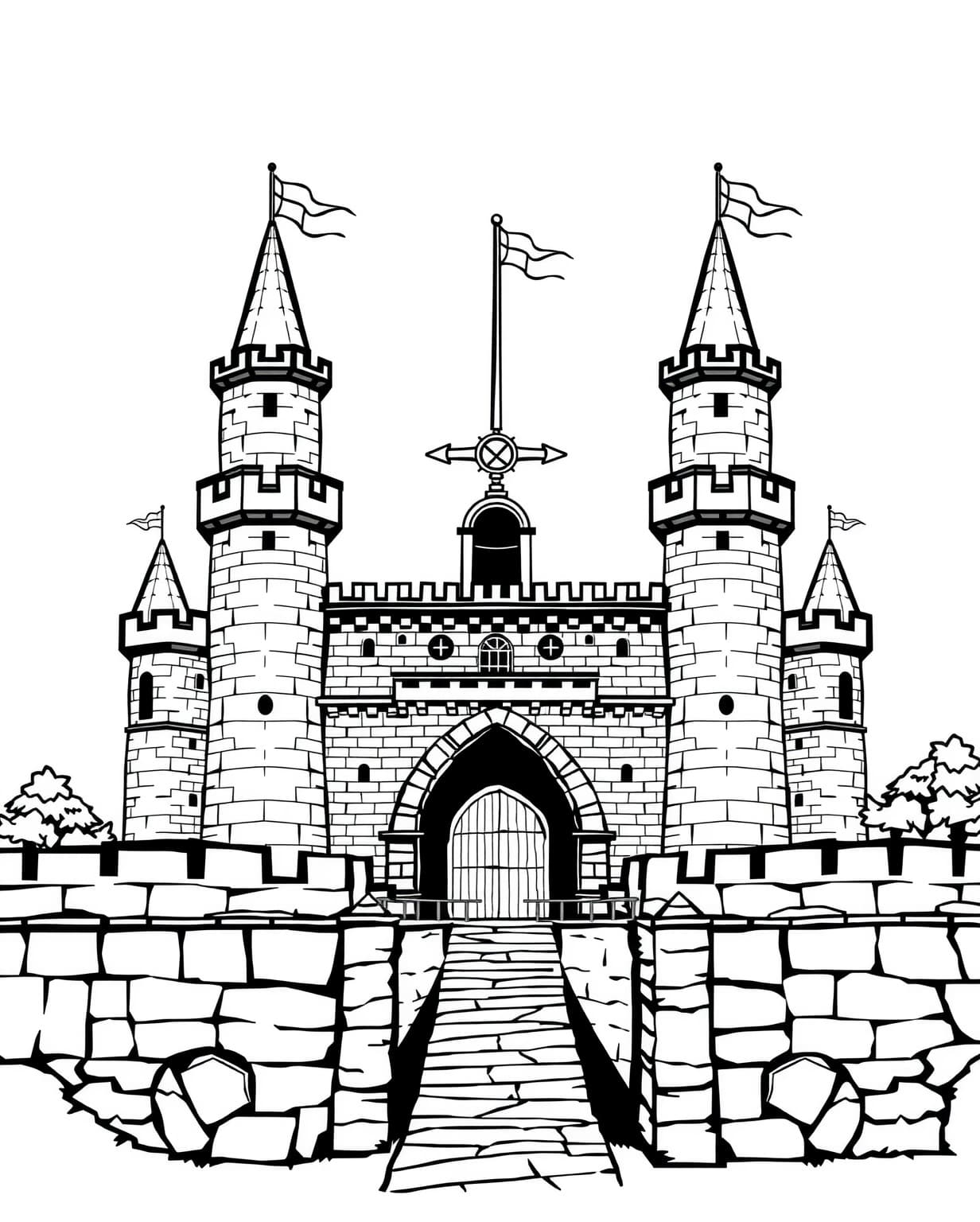 Medieval Castle Coloring Page