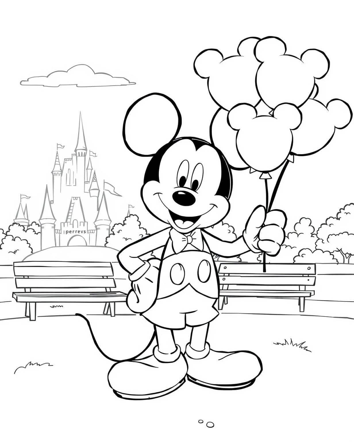 Mickey Mouse Celebrates Coloring Page
