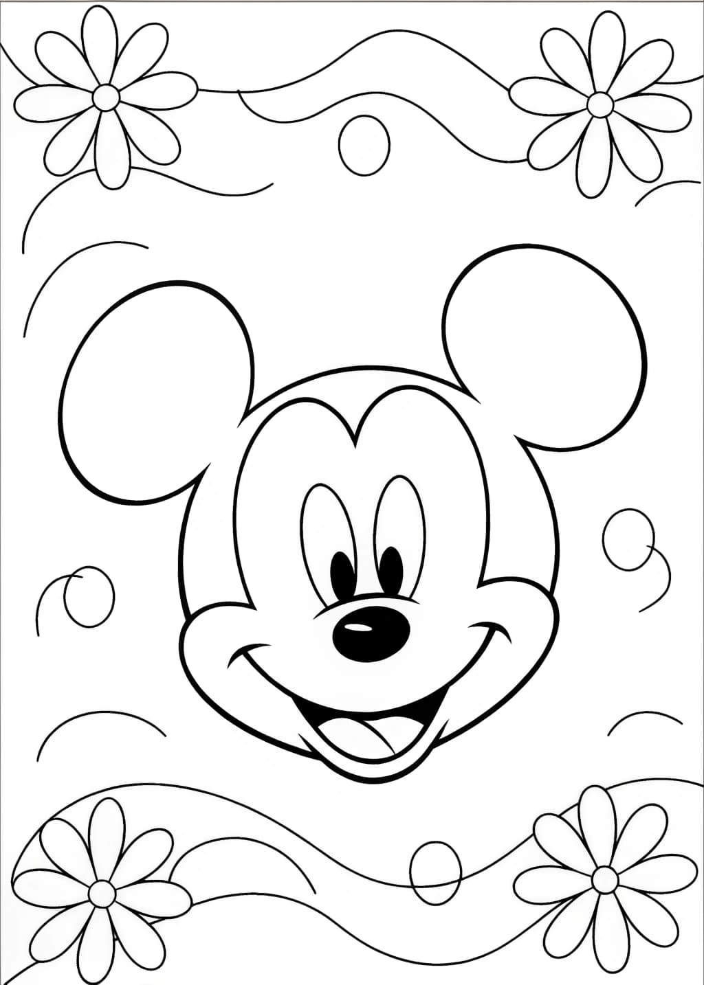 Mickey Mouse Face Coloring Page