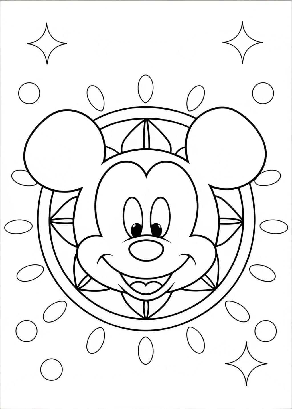 Mickey Mouse Head Coloring Page