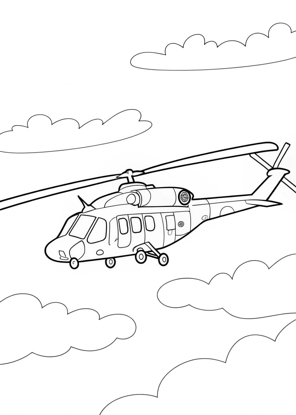 Military Helicopter Coloring Page