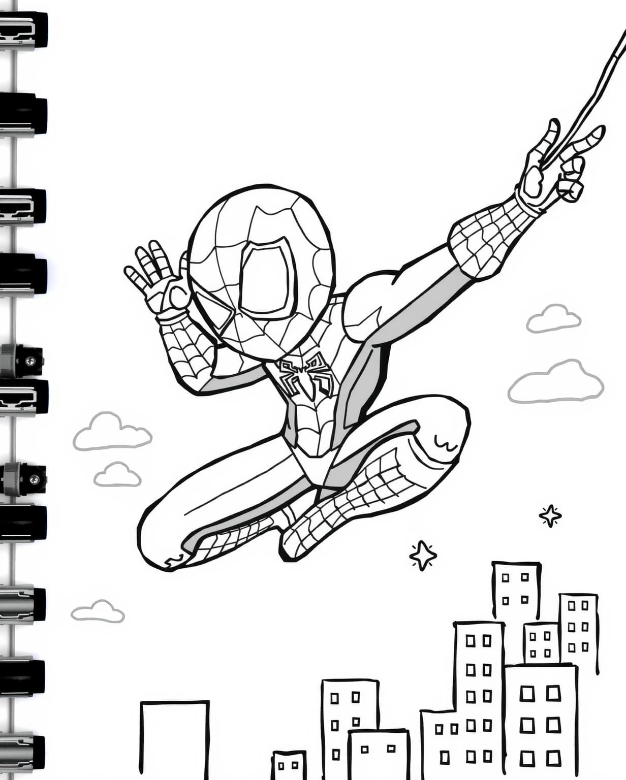Mini Spiderman Coloring Page