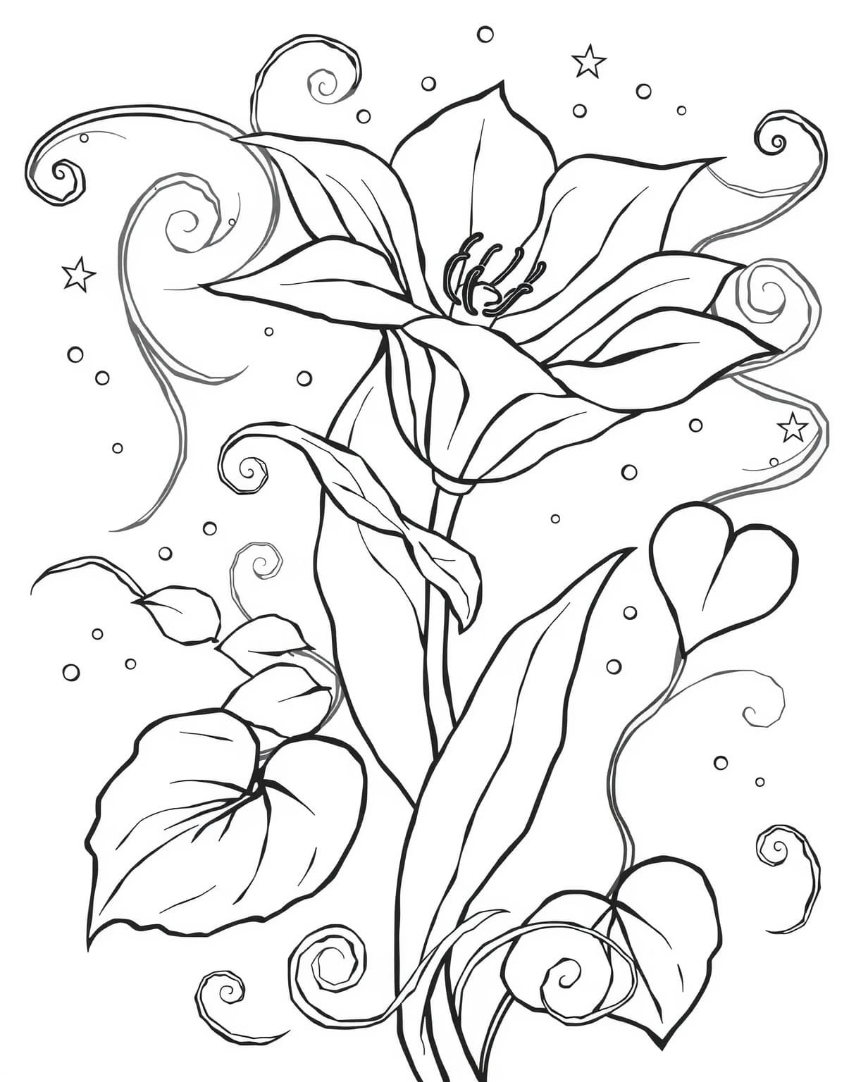 Mystical Moonflower Coloring Page