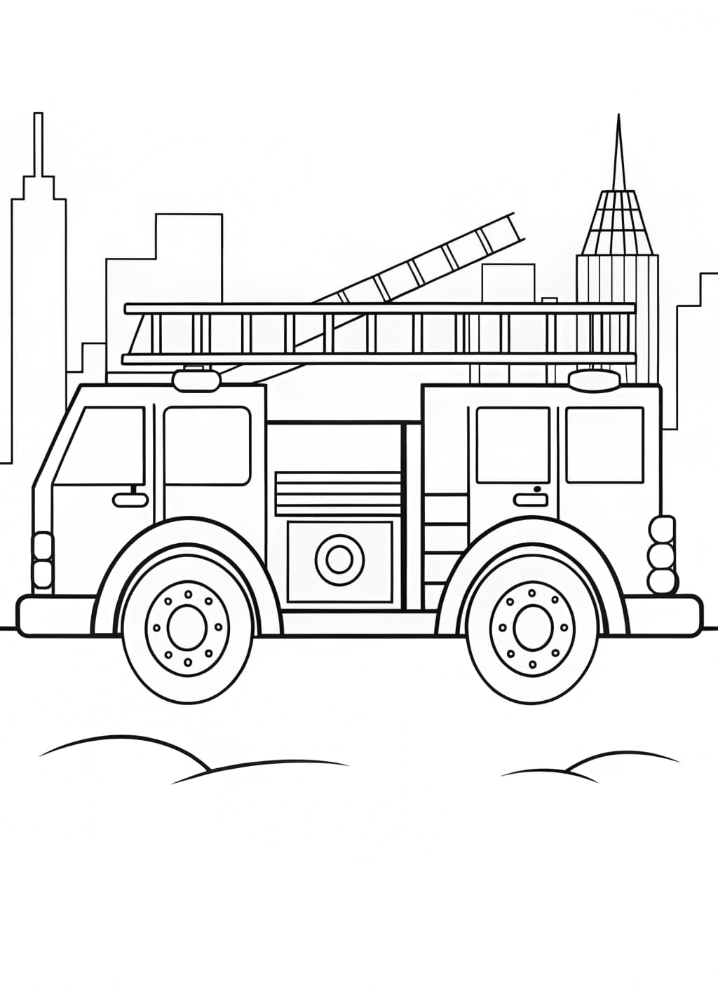 New York Fire Truck Coloring Page