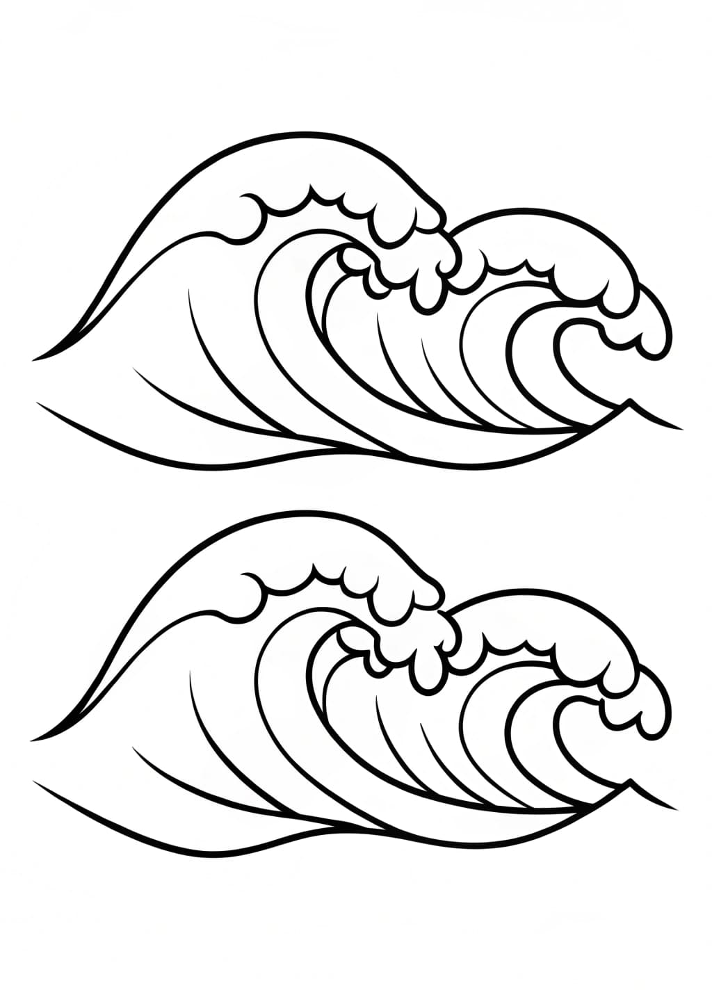 Ocean Waves Coloring Page