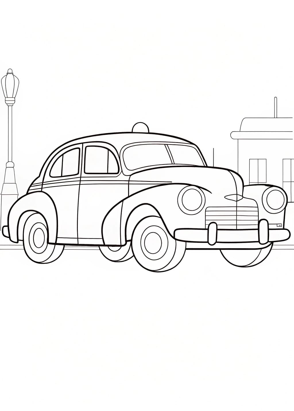 Old Police Car Coloring Sheet