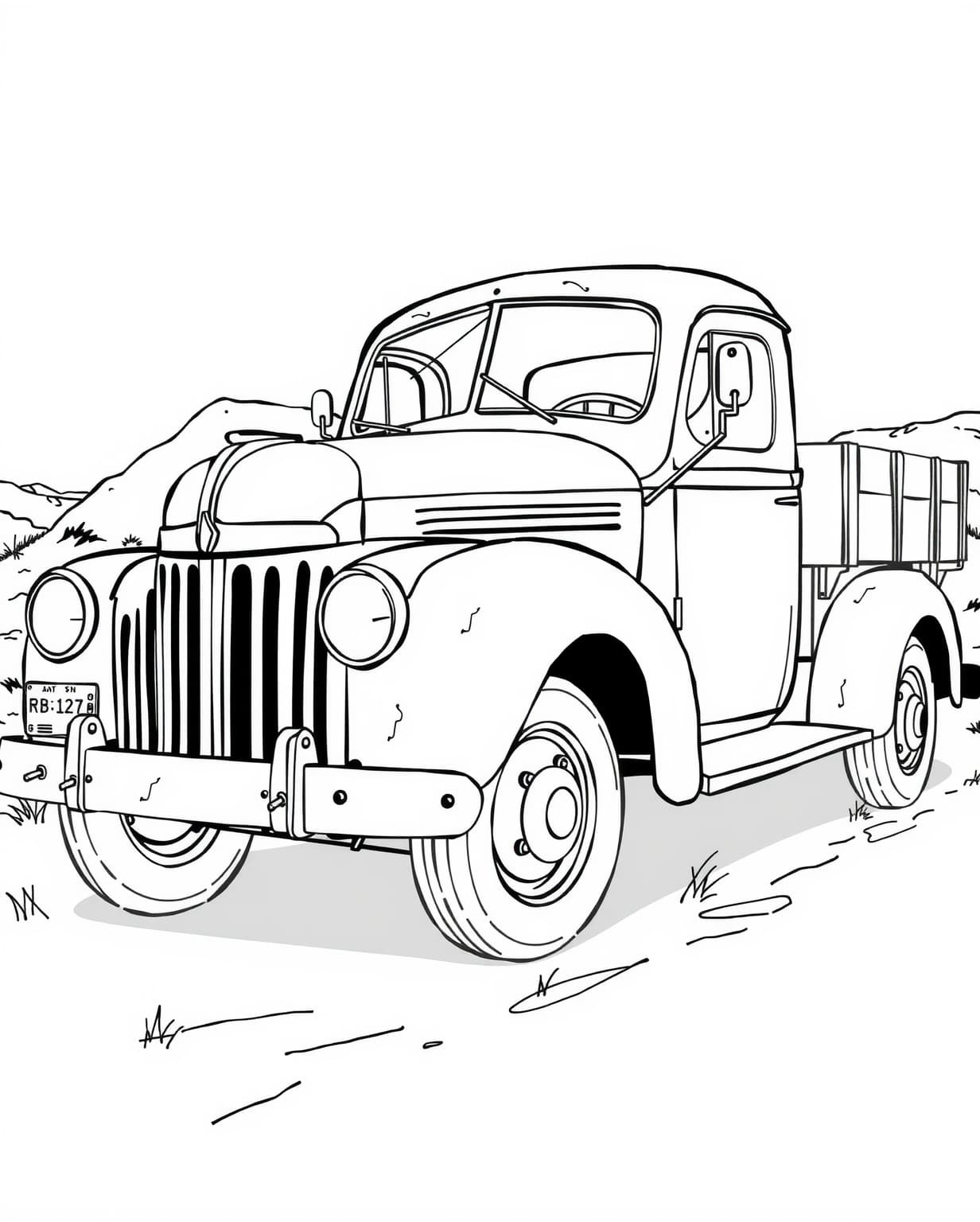 Old Truck Coloring Page