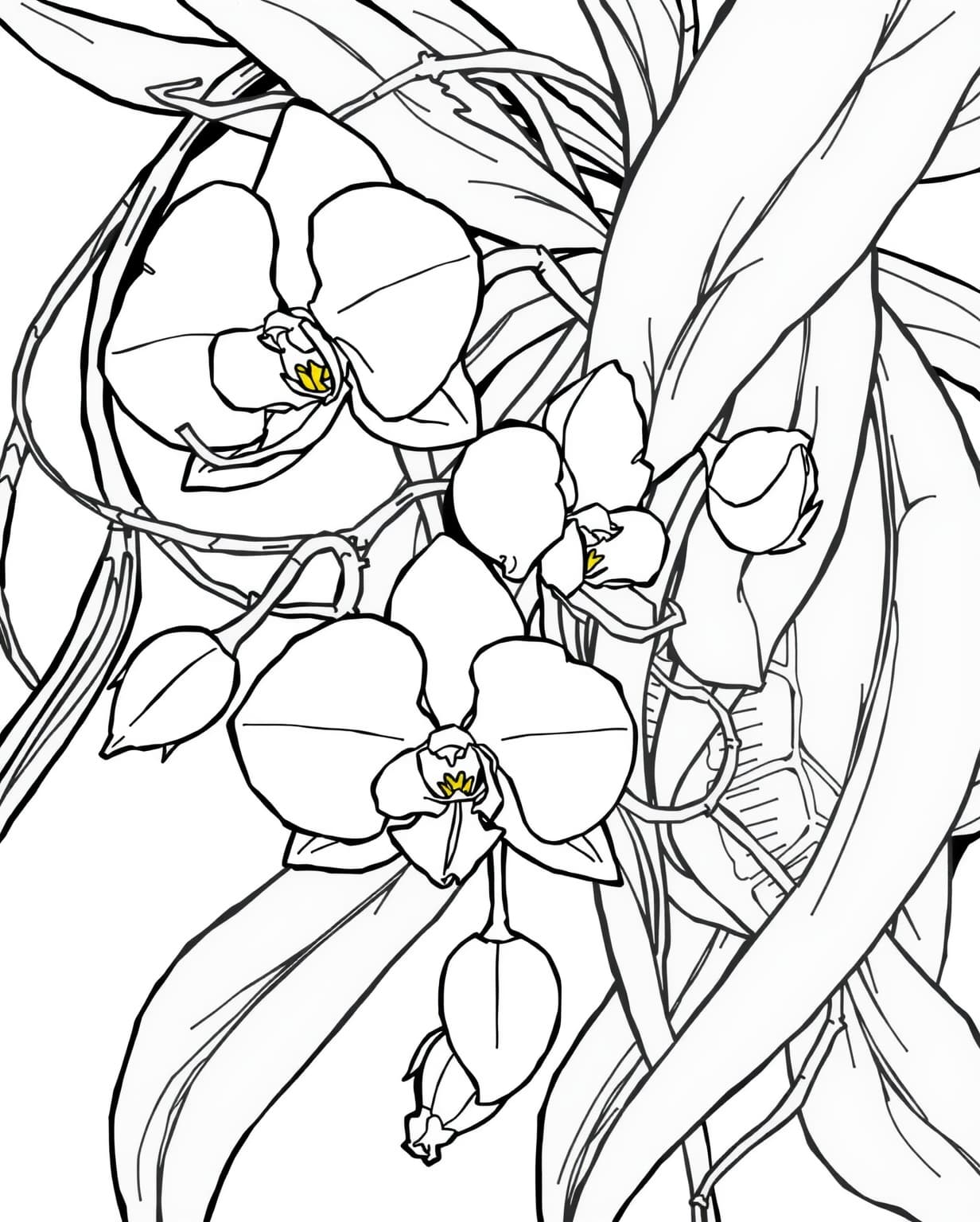 Orchid Garden Coloring Page