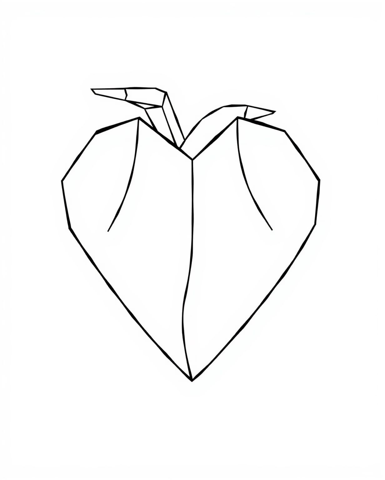 Origami Heart Coloring Page