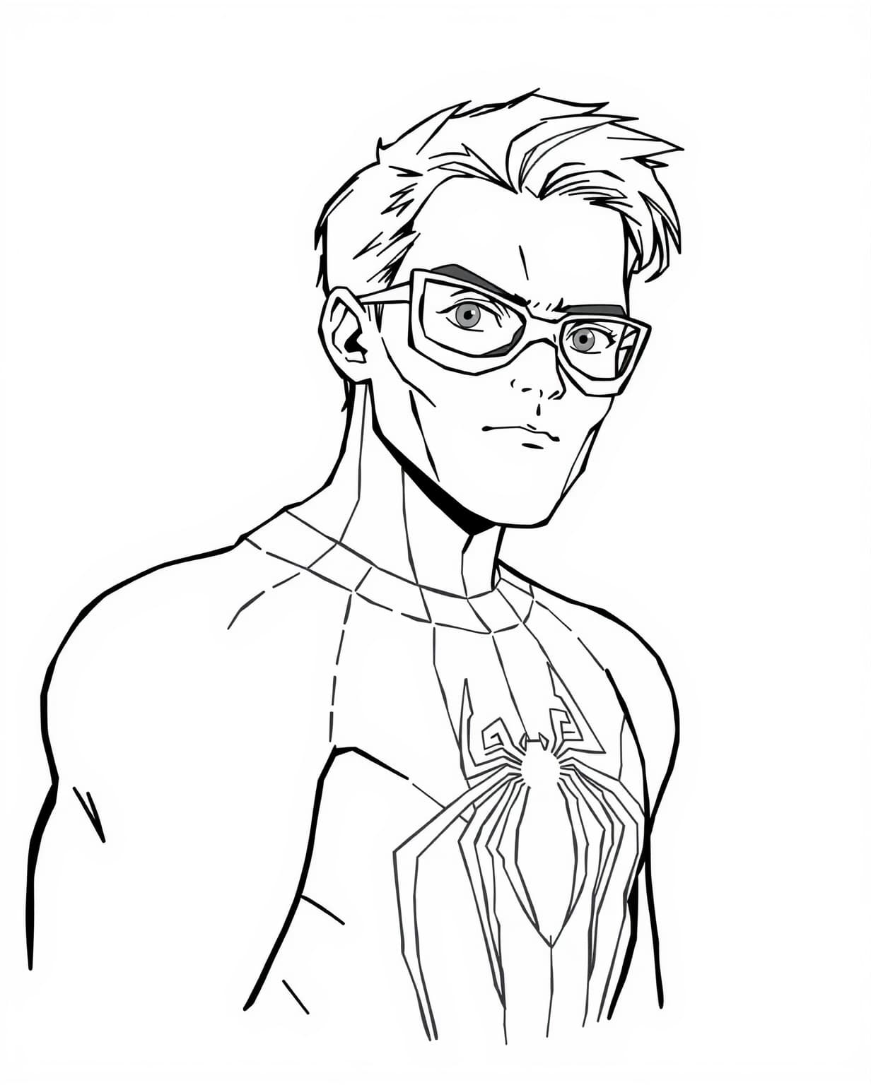 Peter Parker Spiderman Coloring Page