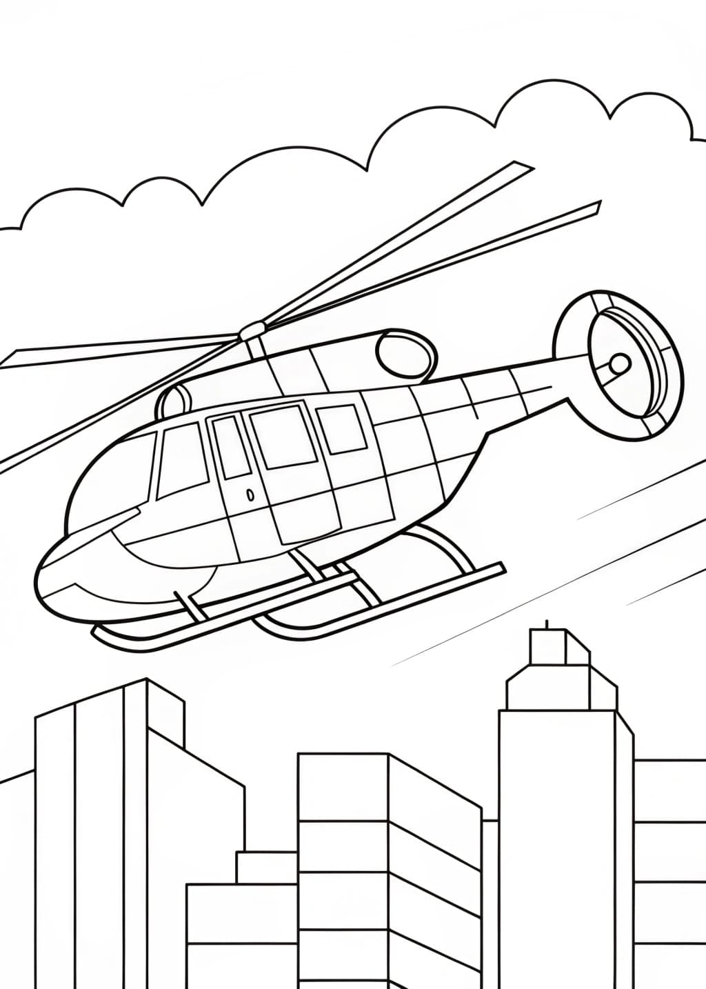 Police Helicopter Coloring Page