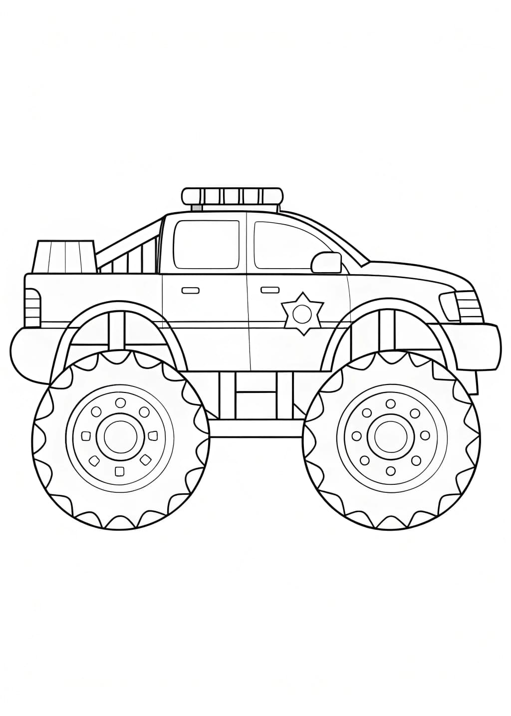 Police Monster Truck Coloring Page