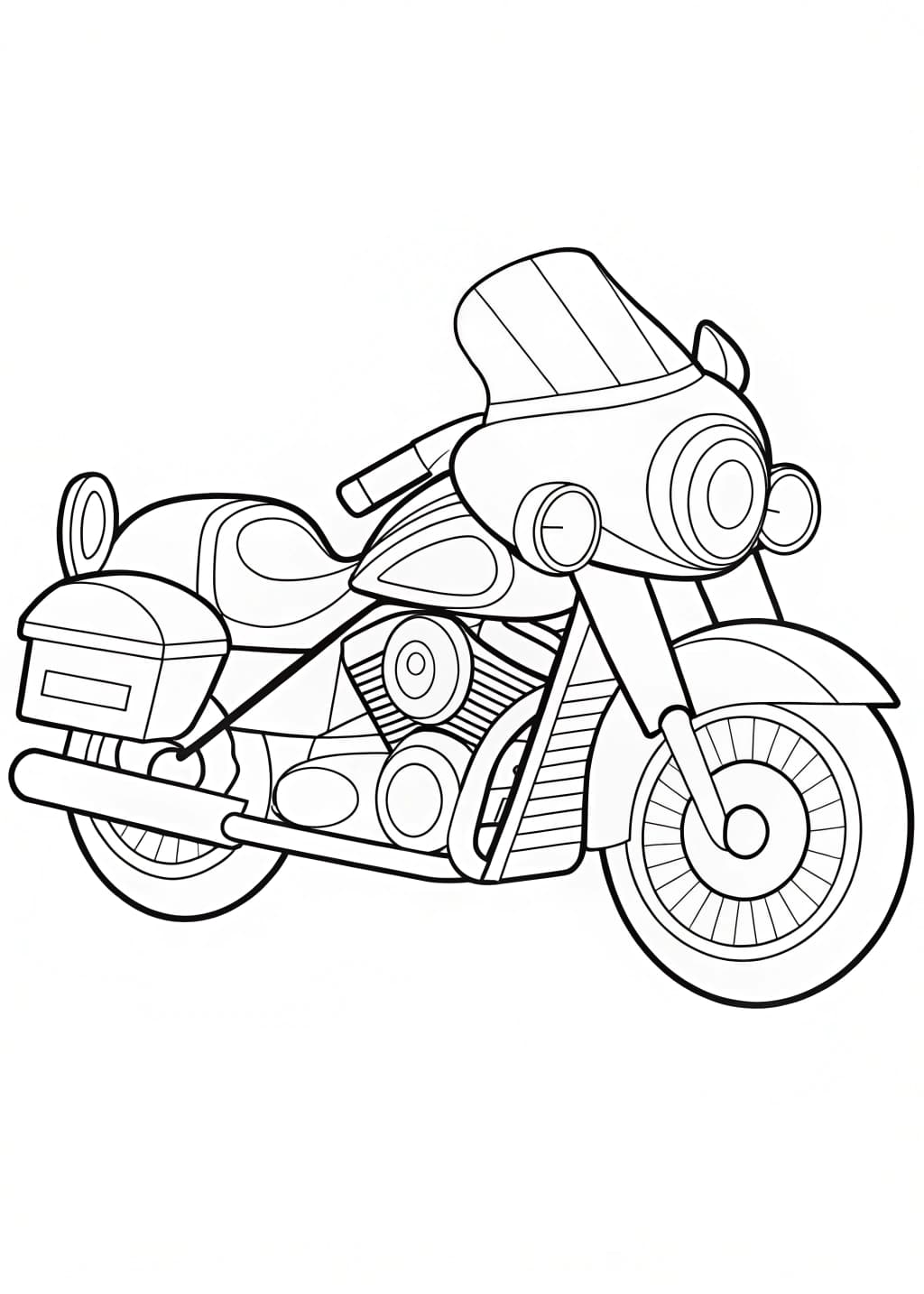 Police Motorcycle Coloring Page