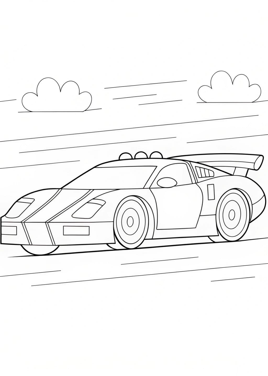 Police Race Car Coloring Page