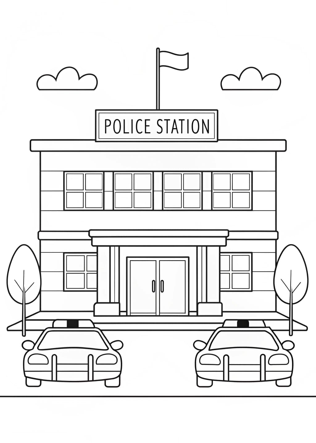 Police Station Coloring Page