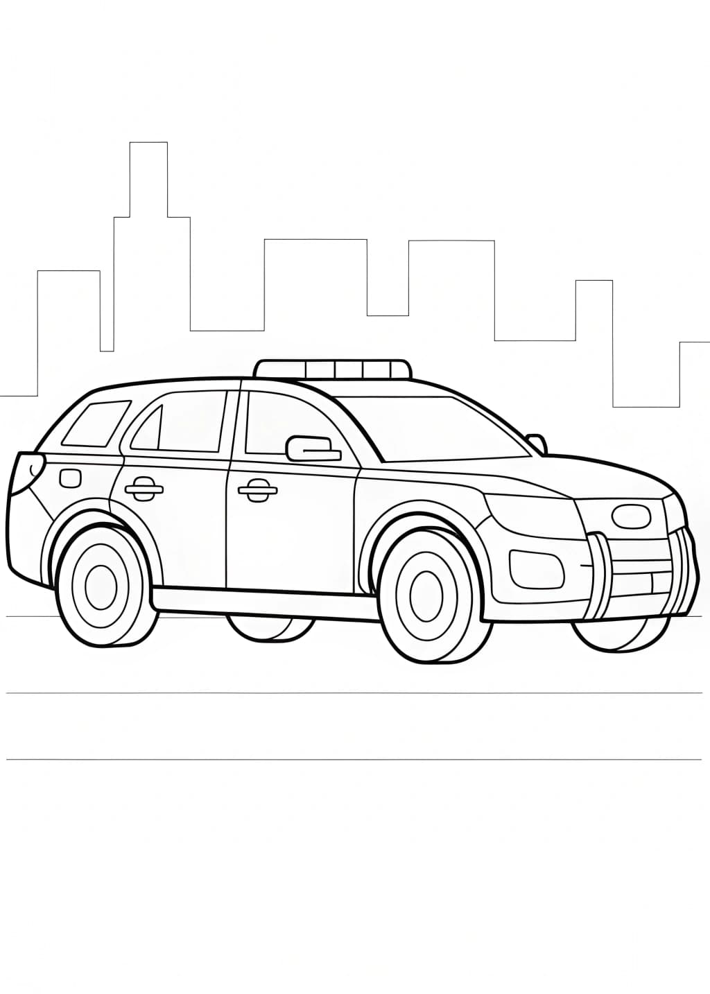 Police SUV Car Coloring Page