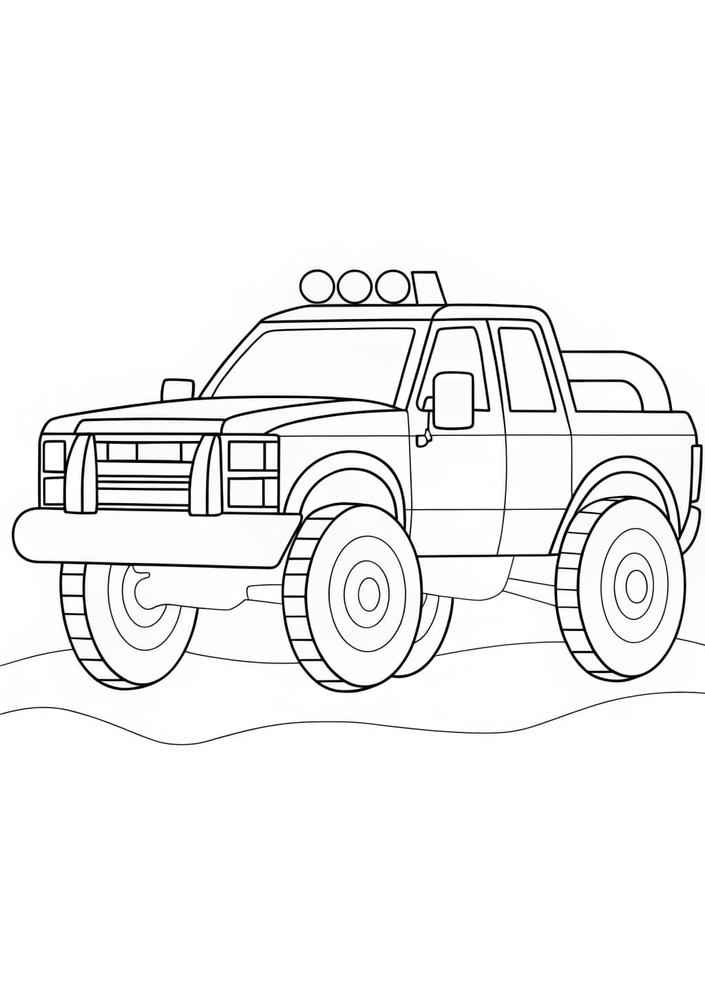 Police Truck Coloring Sheet