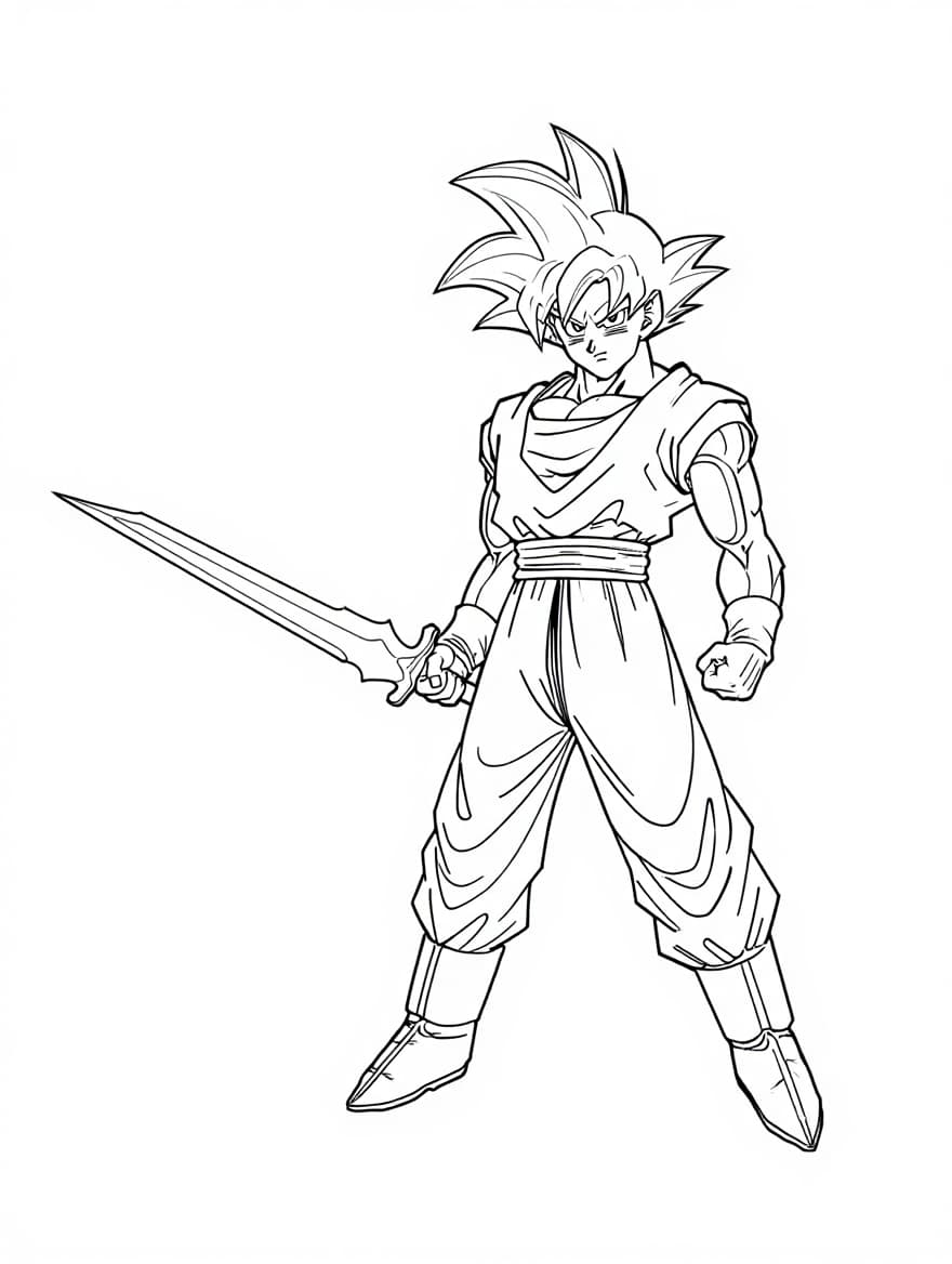 Printable Goku Black Coloring Page