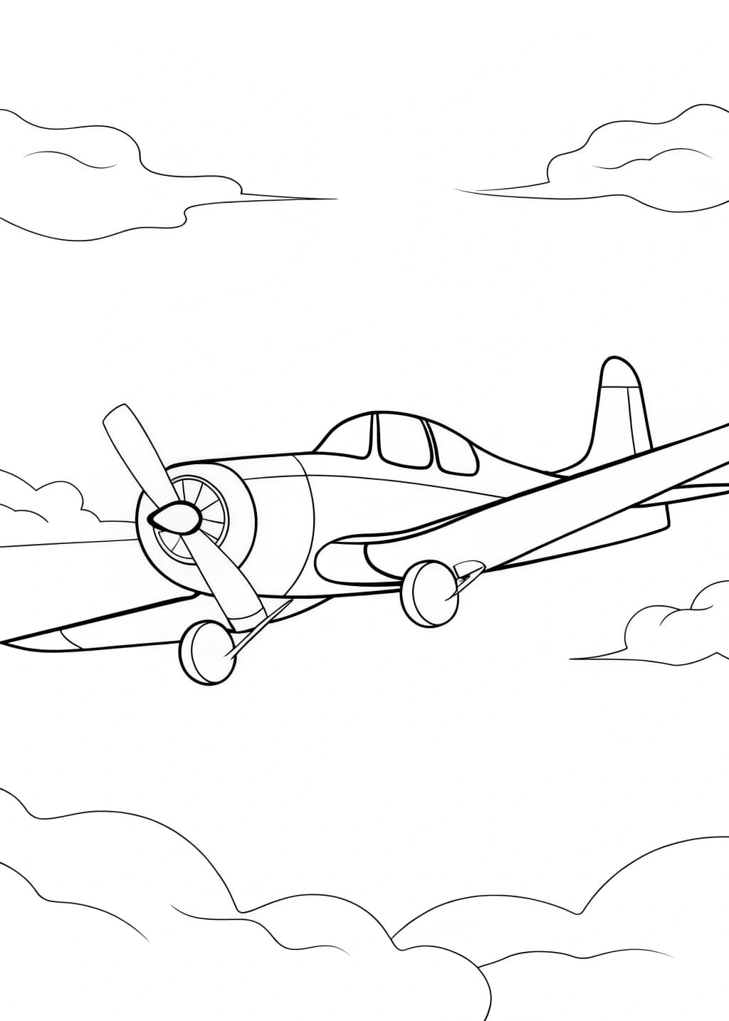 Propeller Plane Coloring Page