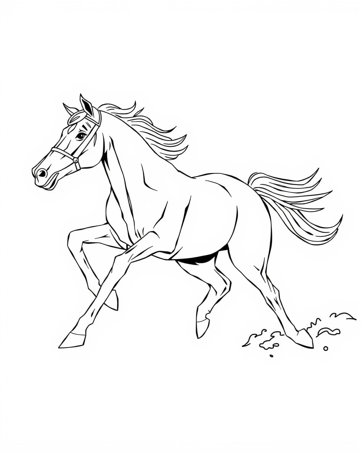 Race Horse Coloring Page
