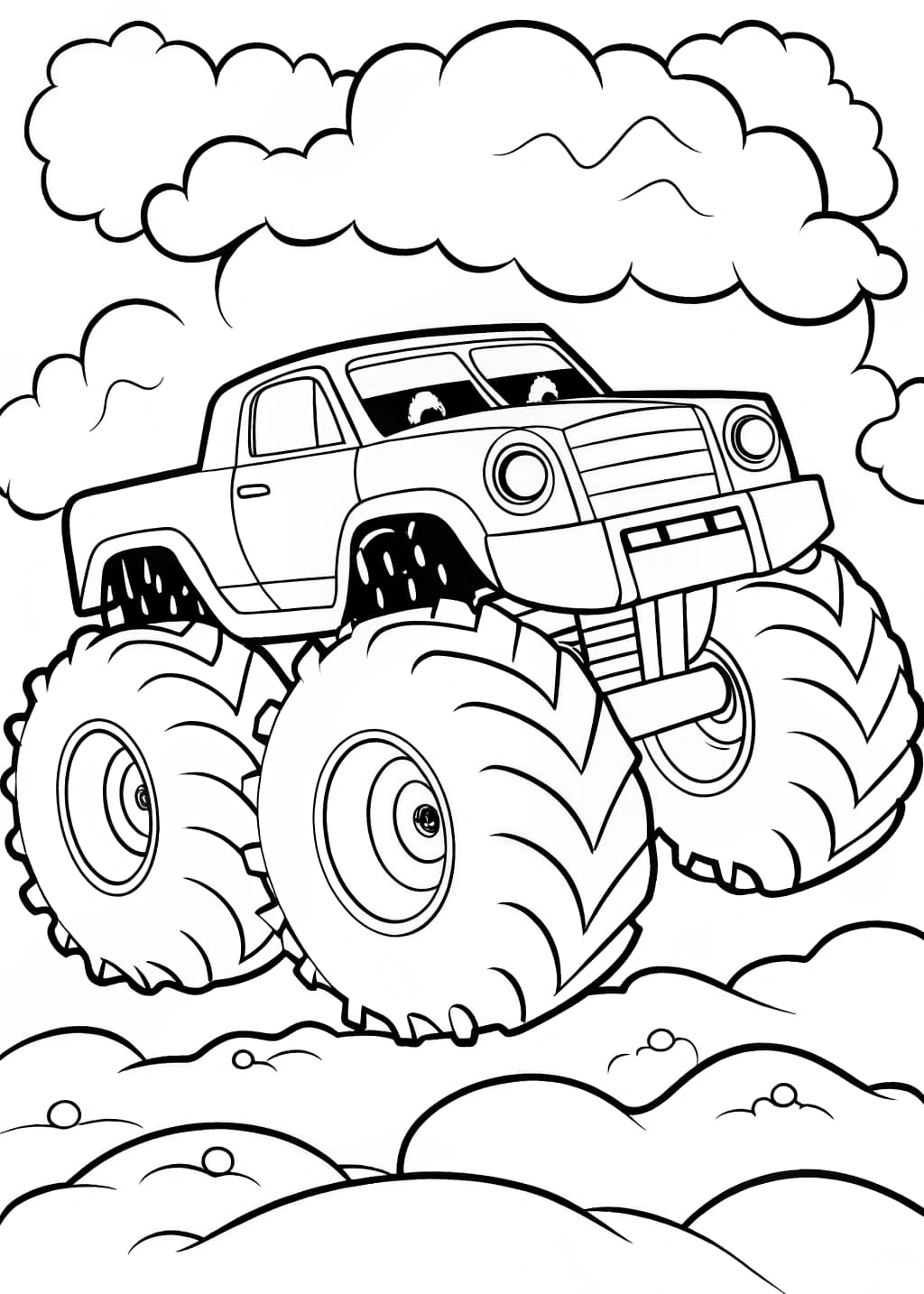 Race Monster Truck Coloring Page