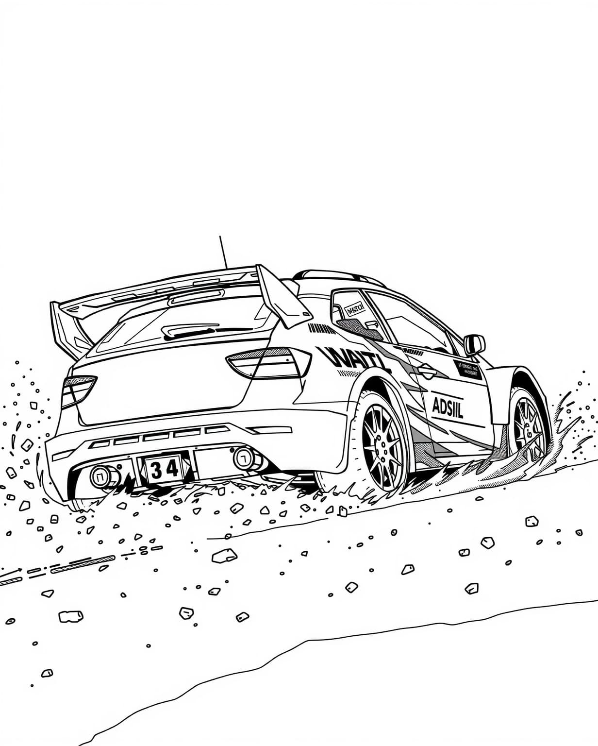 Rally Car Coloring Page