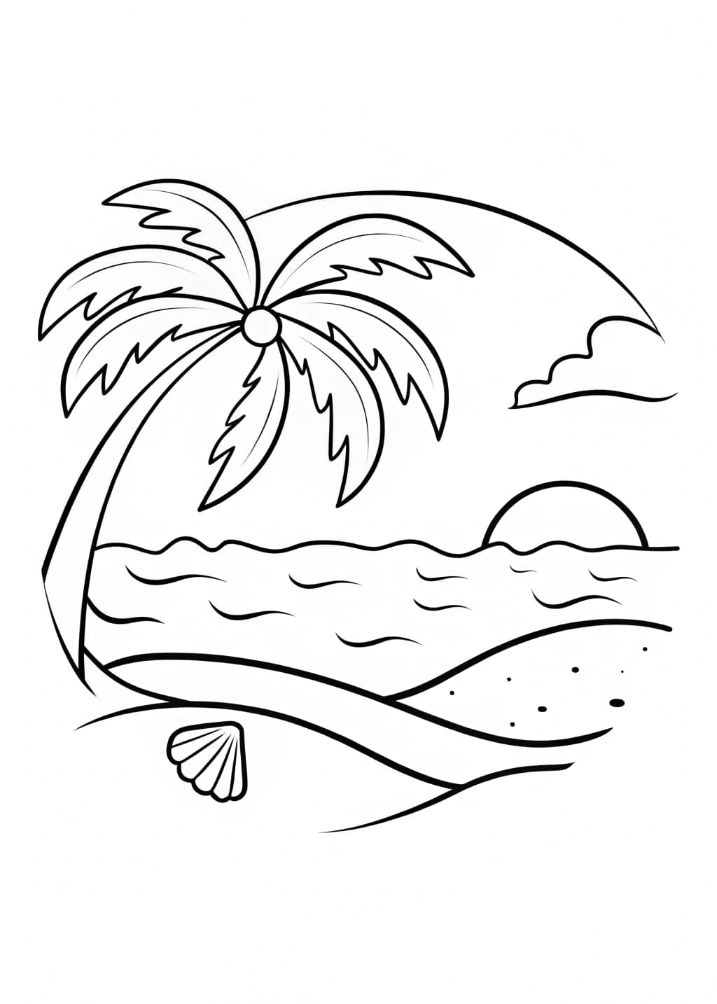 Realistic Beach Coloring Page
