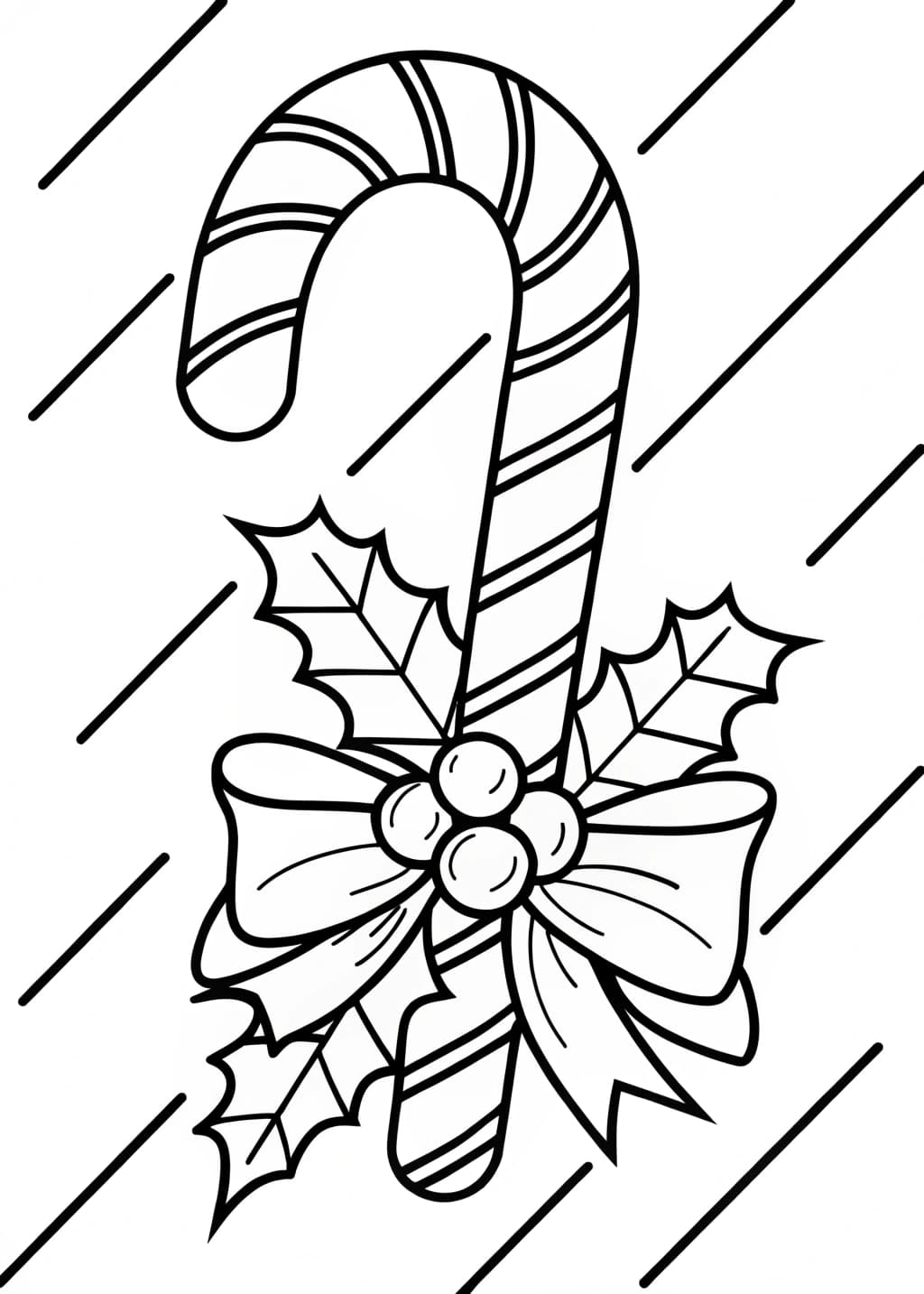 Realistic Candy Cane Coloring Page