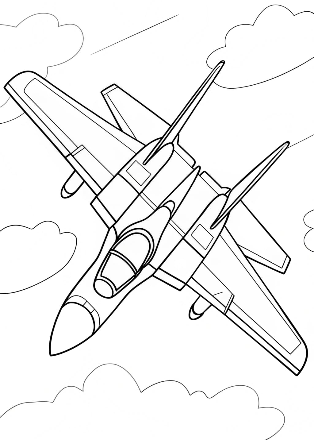 Realistic Fighter Jet Coloring Page