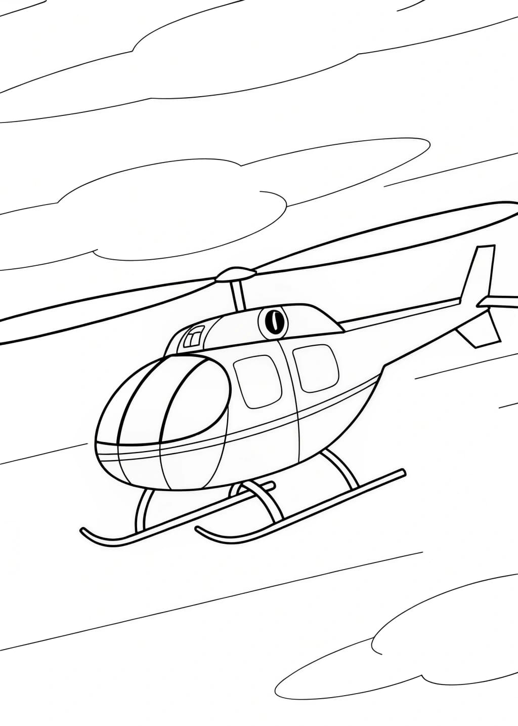 Realistic Helicopter Coloring Page