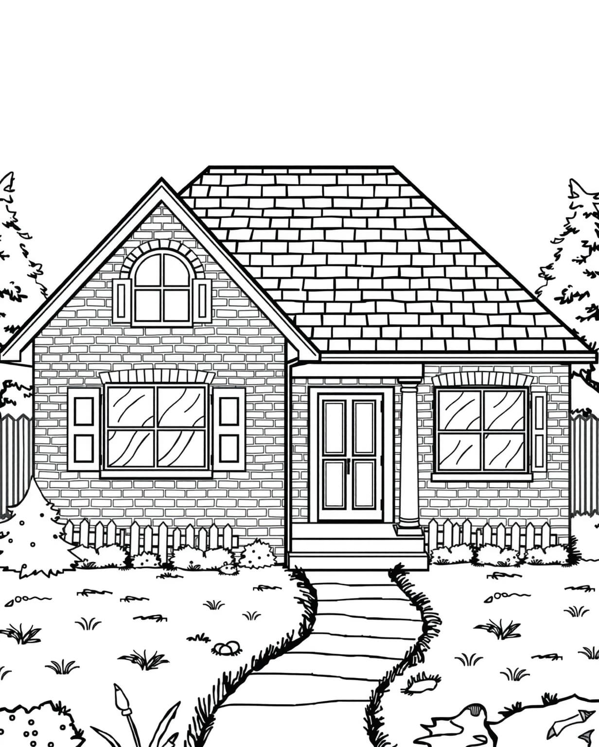 Realistic House Coloring Page