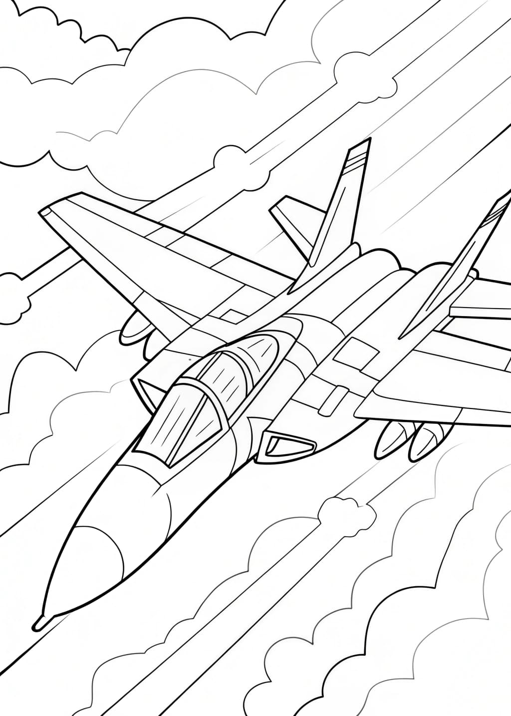 Realistic Jet Coloring Page