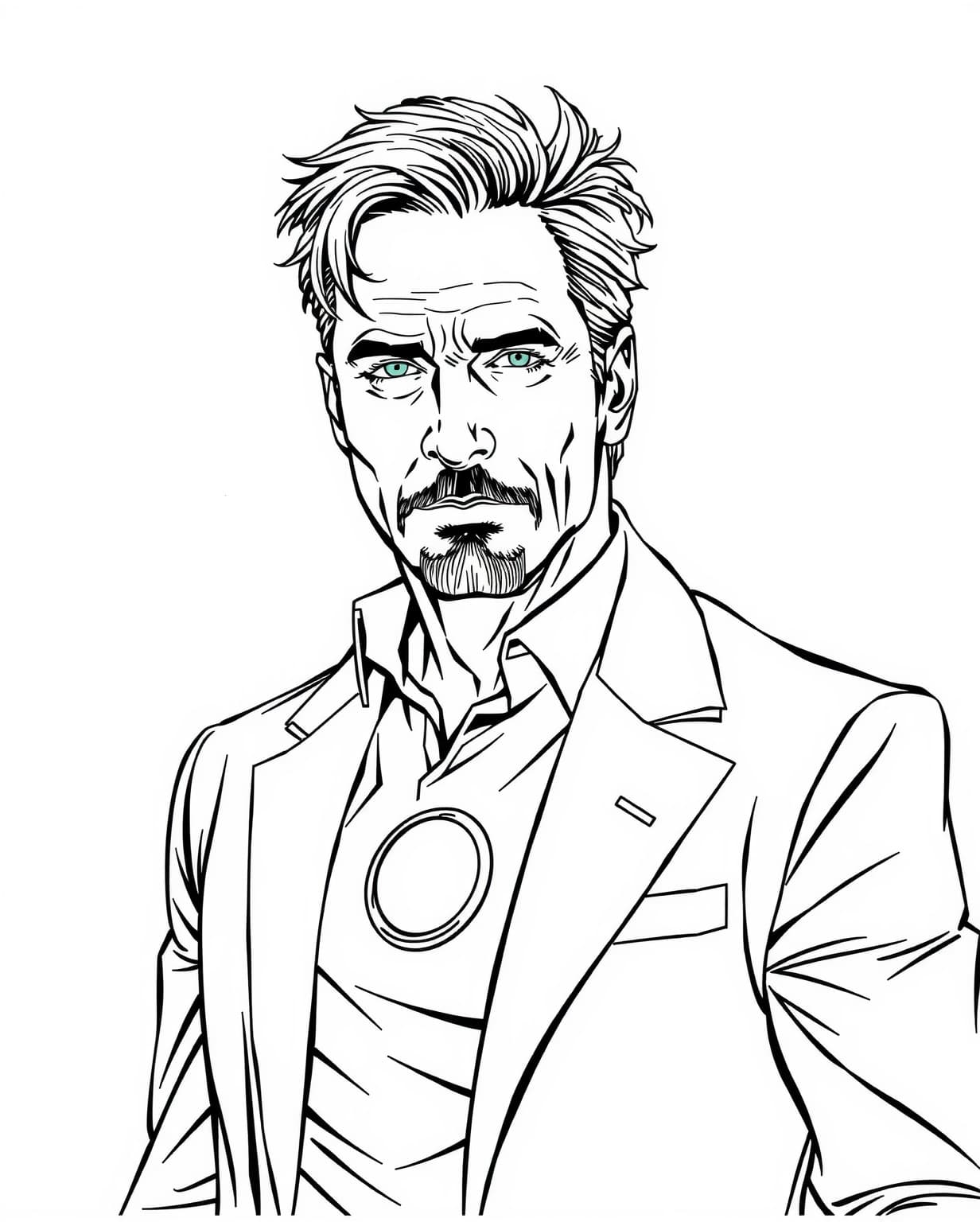 Realistic Tony Stark Coloring Page