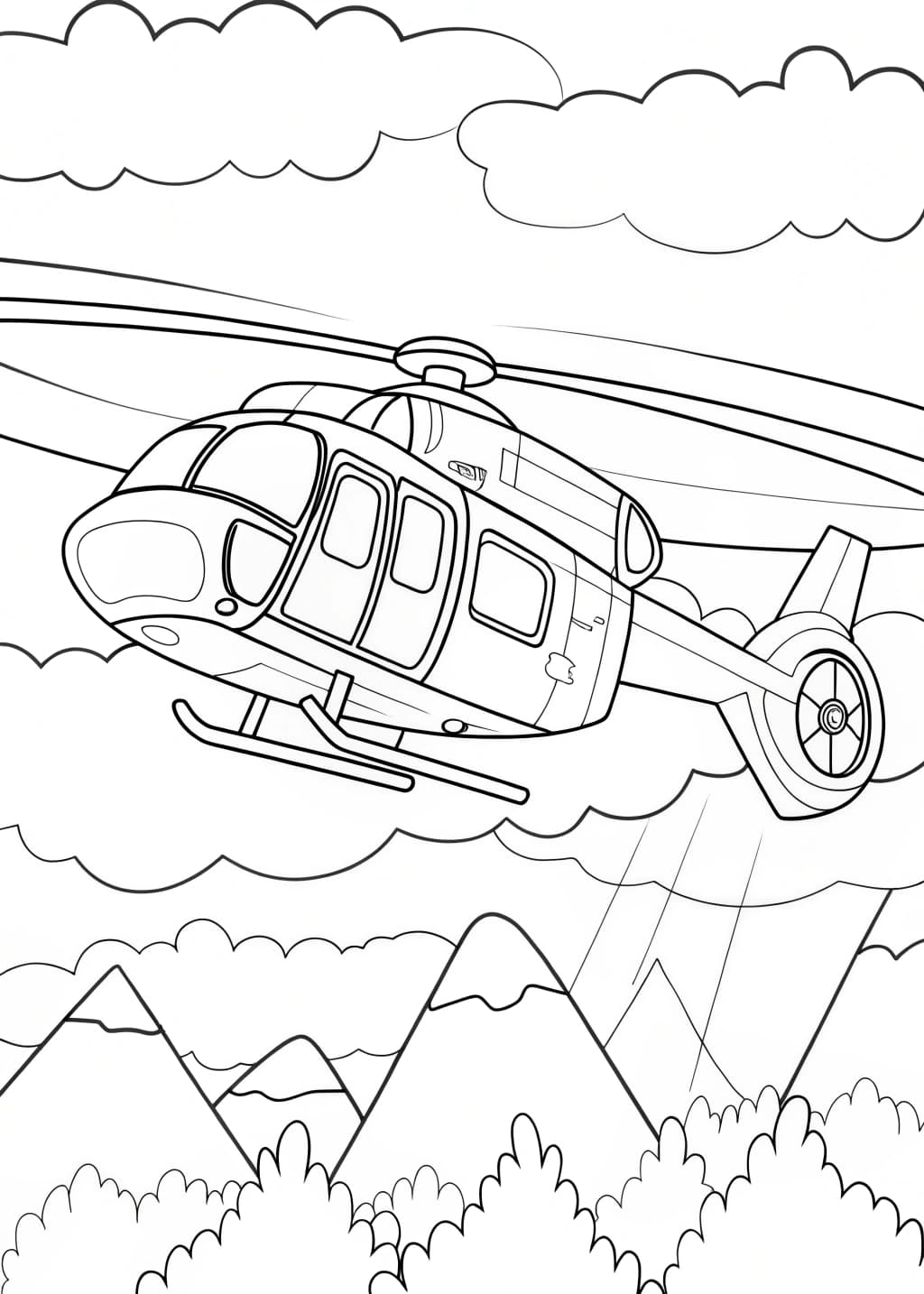 Rescue Helicopter Coloring Page