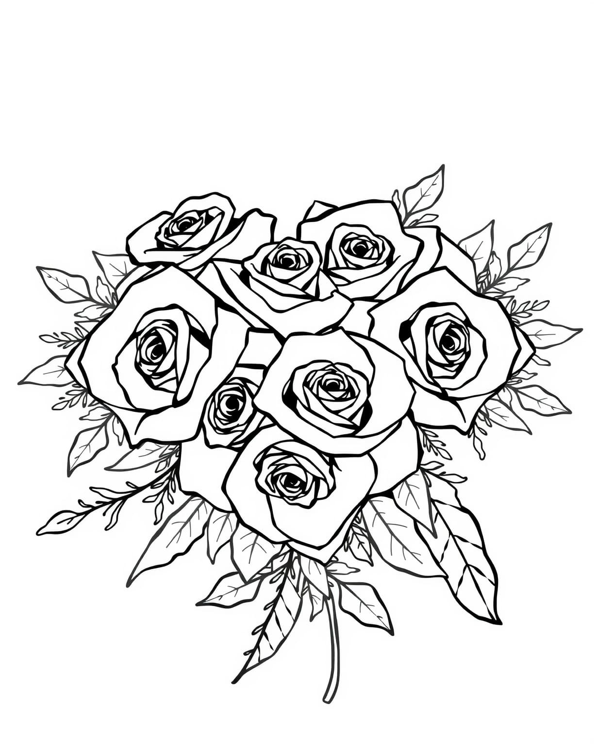 Romantic Roses Coloring Page