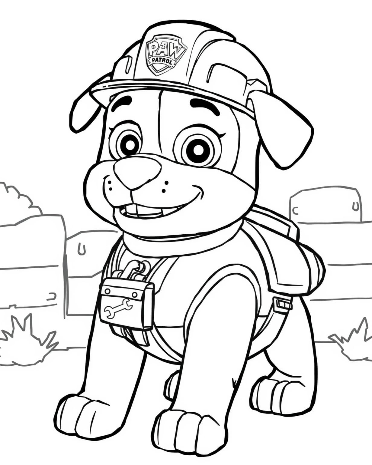 Rubble Paw Patrol Coloring Page