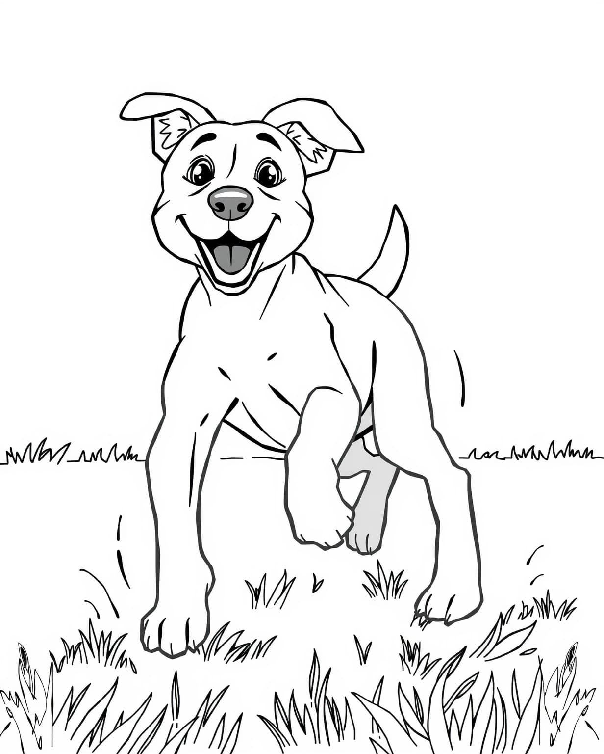 Running Dog Coloring Page