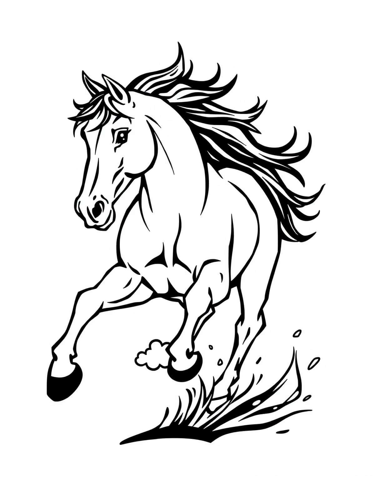 Running Horse Coloring Page