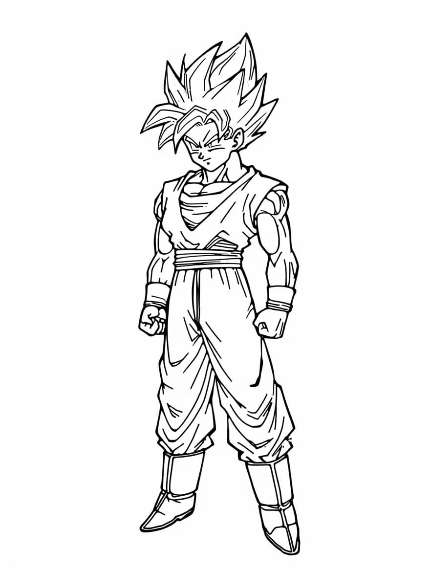 Saiyan Armor Goku Coloring Picture