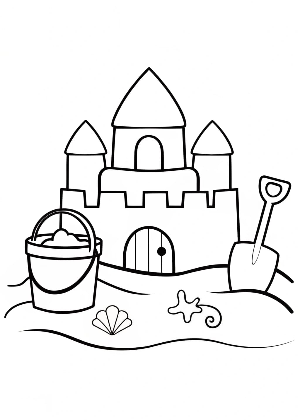 Sandcastle Coloring Page