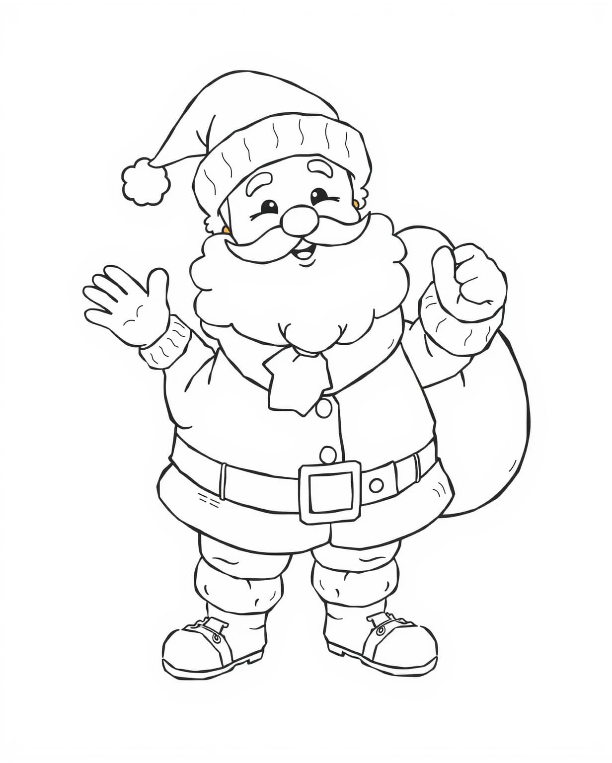 Santa Coloring Page For Preschool