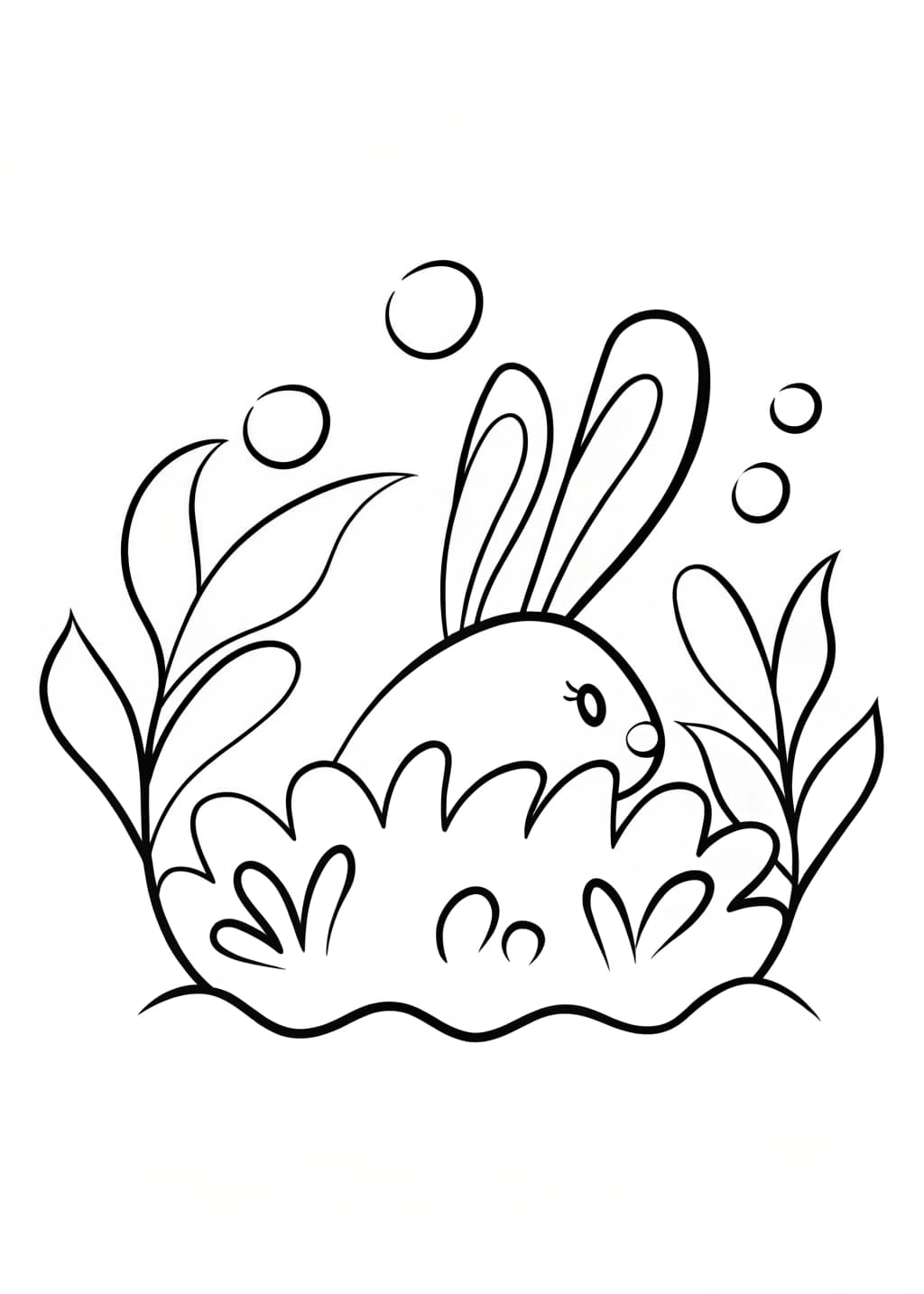 Sea Bunny Coloring Page