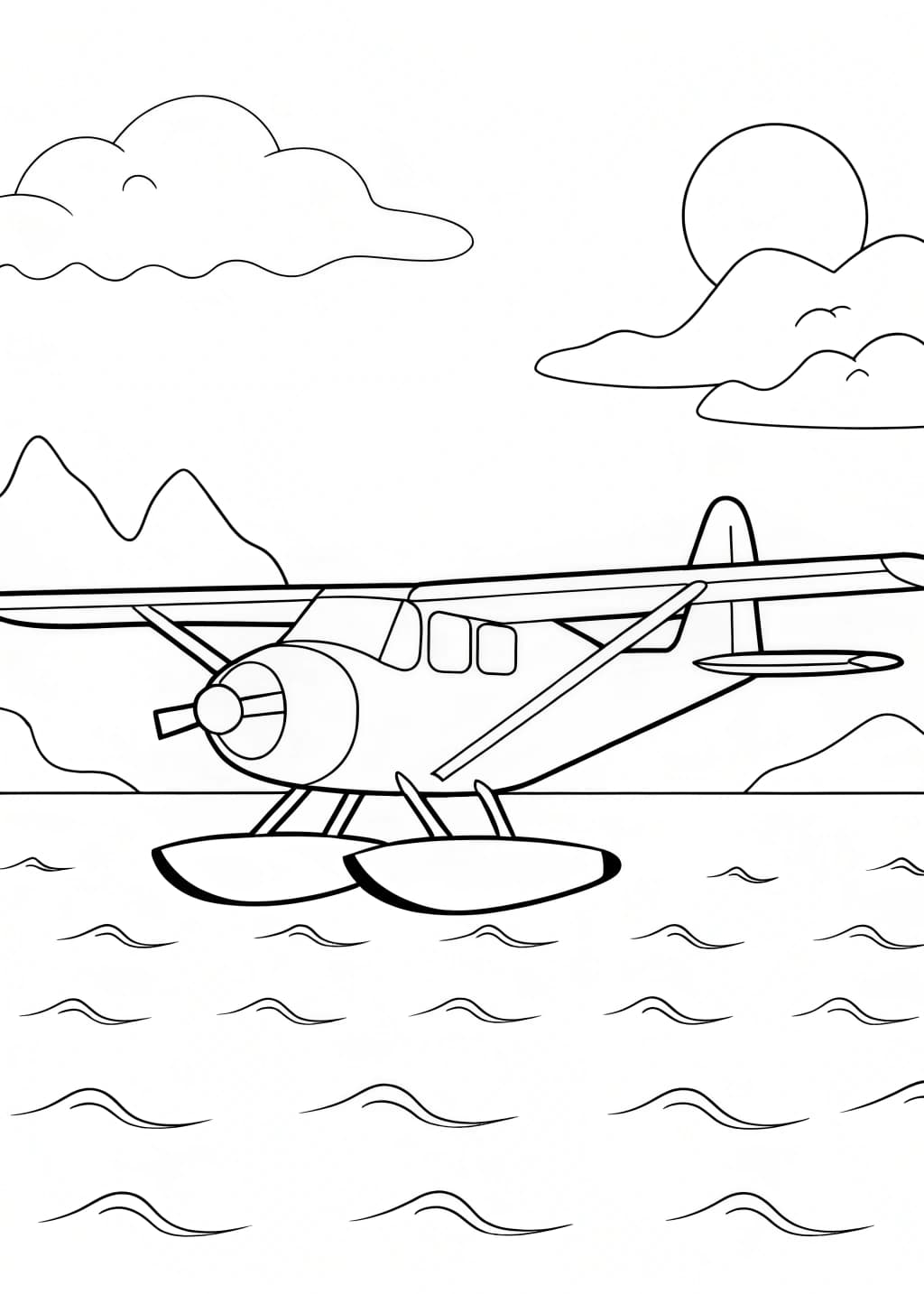 Seaplane Coloring Page