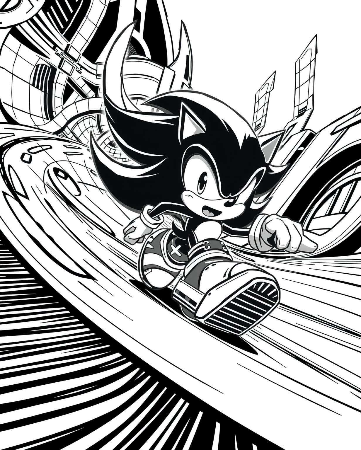 Shadow the Hedgehog Coloring Page