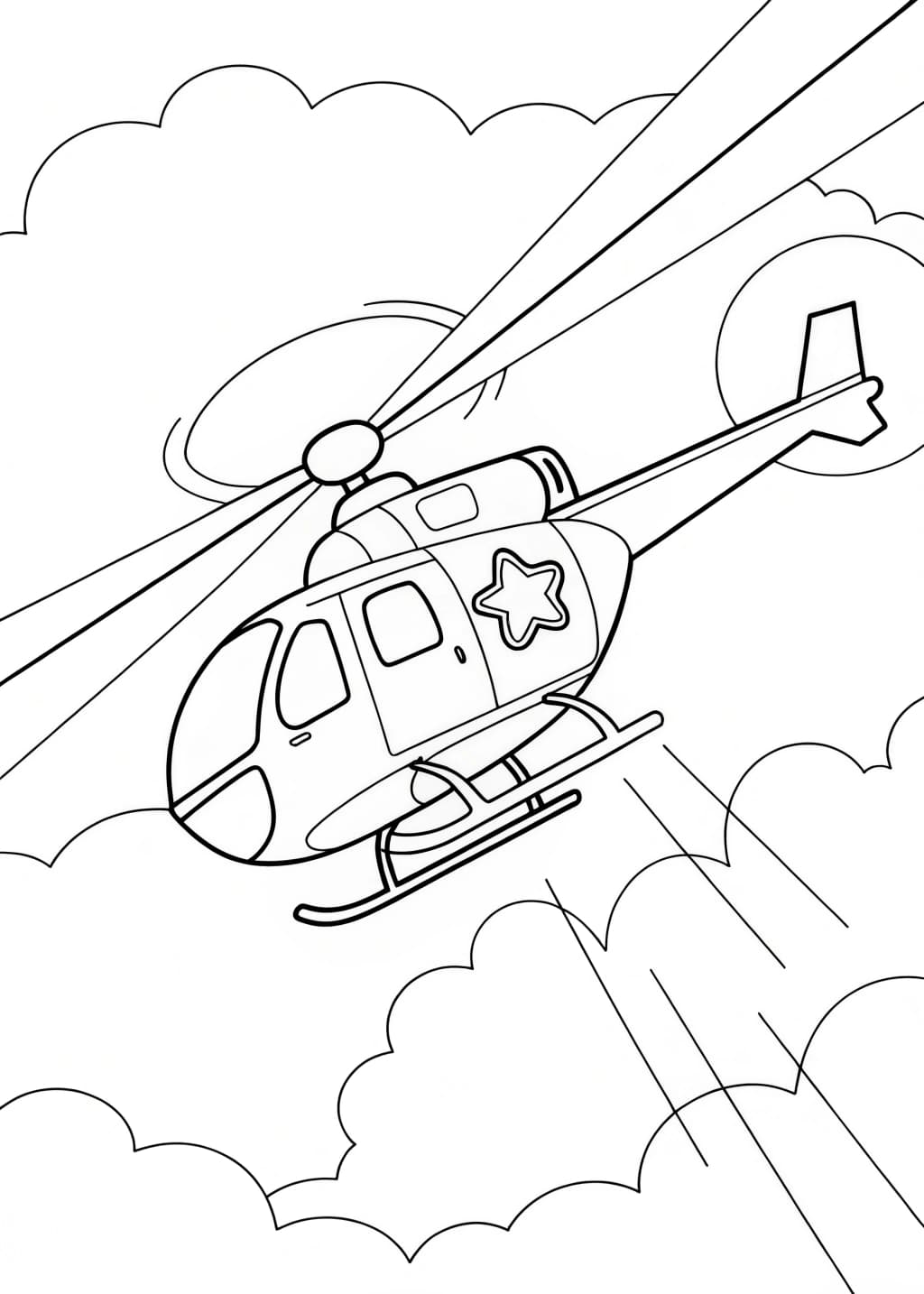 Sheriff Helicopter Coloring Page