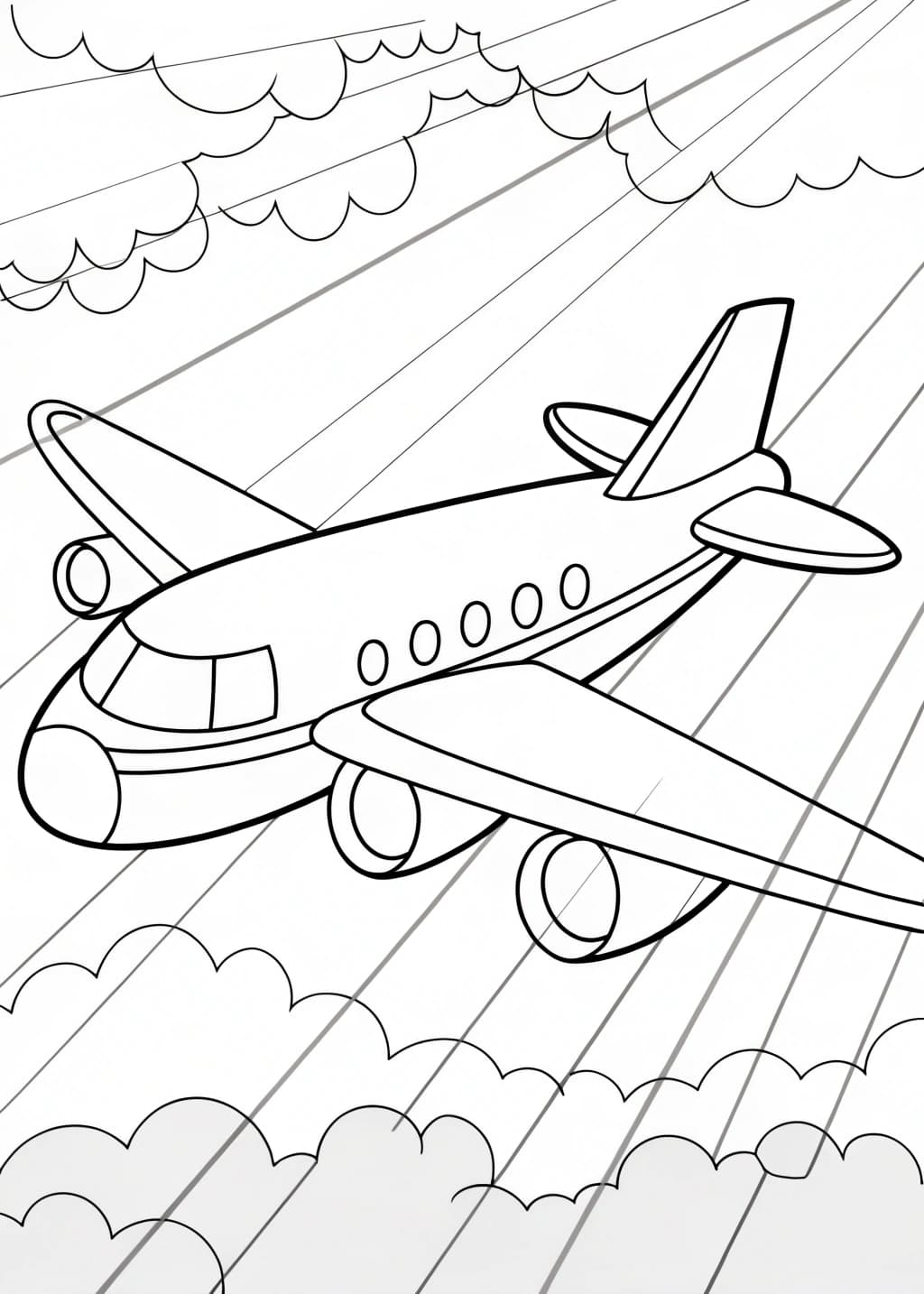 Simple Airplane Coloring Page