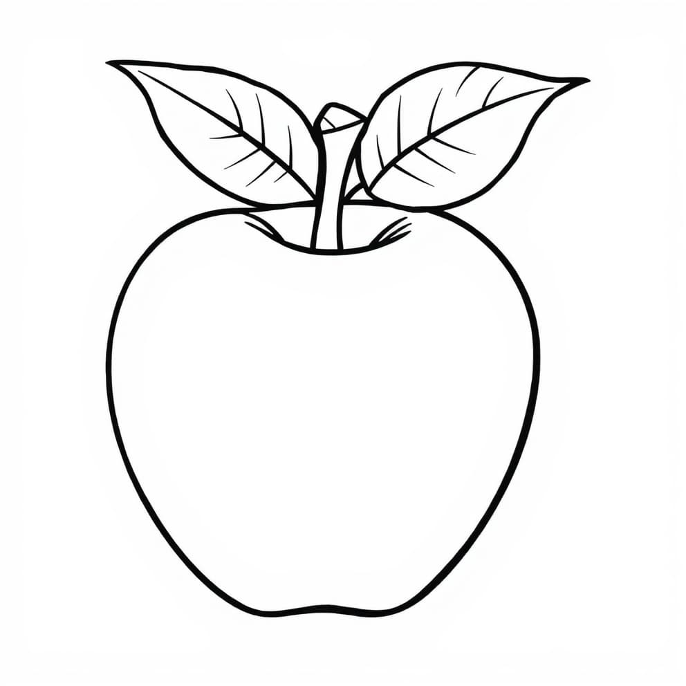 Simple Apple Coloring Page