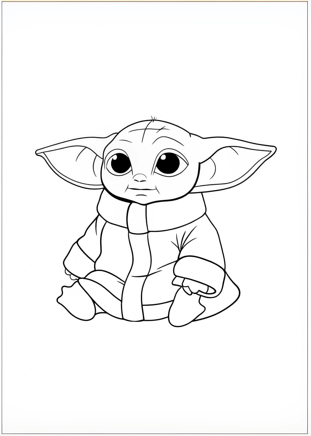 Simple Baby Yoda Coloring Page