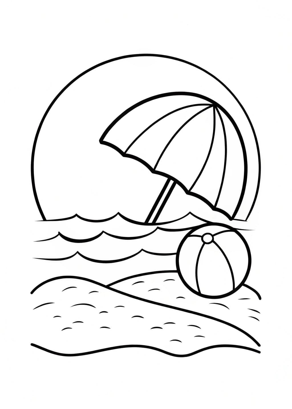 Simple Beach Coloring Page